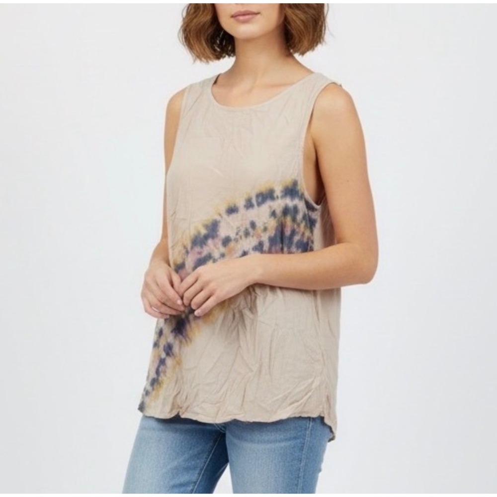 Anthropologie Tina Jo Womens Tie Dye Sleeveless Rayon Tank Top Small USA Made